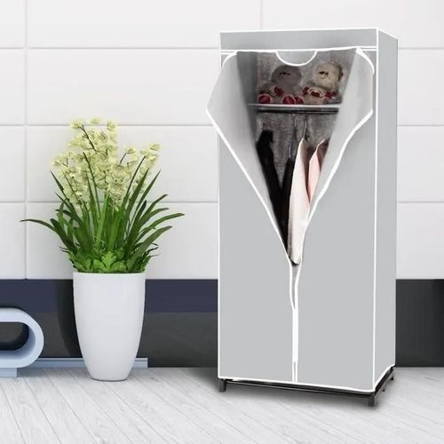Armoire Penderie En Non-Tissé Rangement De Vêtement Placard De Rangement Gris
