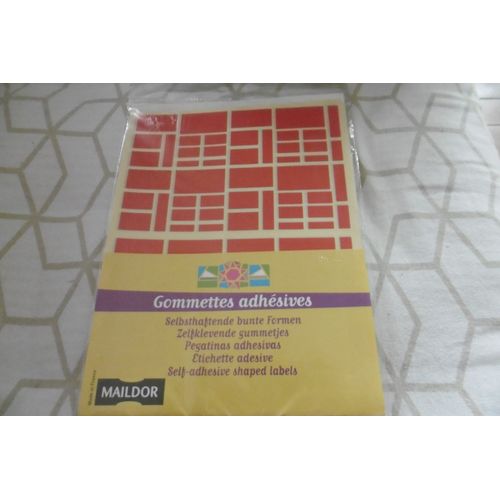 Maildor Pochette De 12 Planches Gommettes Rectangles Couleurs Assorties