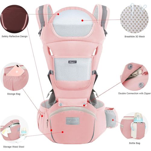 Porte Bébé Ergonomique, Porte-Bébé Ventraux Dorsaux, Avec Siège À Hanche, Réglable Pour Les Bébés Et Les Enfants De 3 À 48 Mois (3,5 À 30kg)