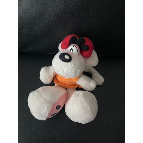 Peluche Doudou Souris Diddlina Robe Orange Noeud Rouge Depesche 16 Cm