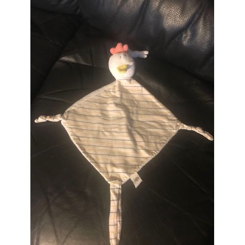 Doudou Plat Carré Poule Malice Et Bulle Cp International 