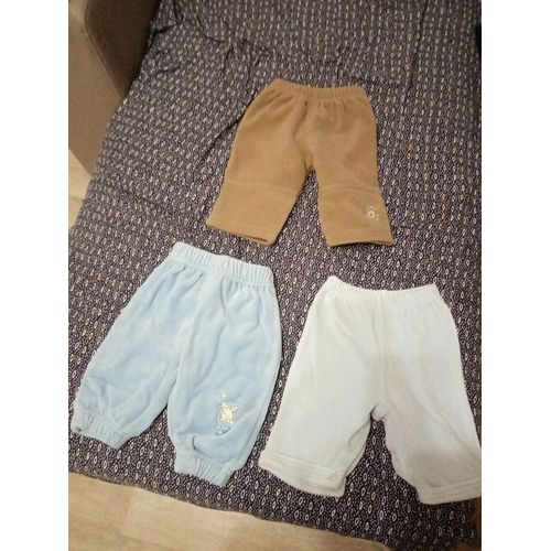 3 Pantalons Polaire Garçon 3 Mois Très Bon État