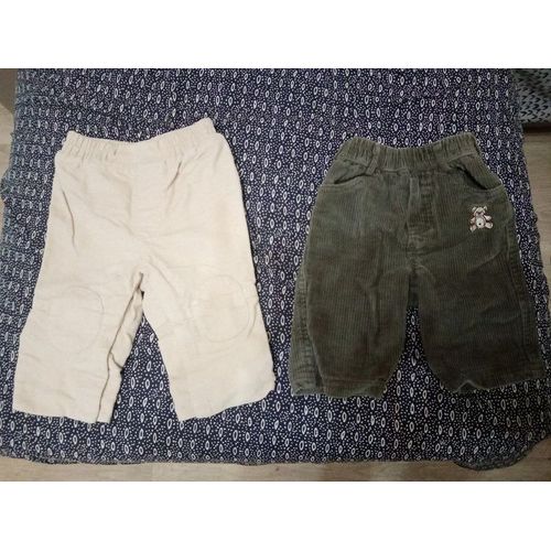 2 Pantalons Velours Garçon 3 Mois Très Bon État