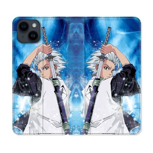 Housse Cuir Portefeuille Pour Iphone 15 Plus (6,7) Manga Bleach Hitsugaya