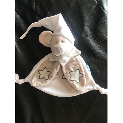 Doudou Souris Plat Blanc Et Marron Luminescent Baby Nat 20cm