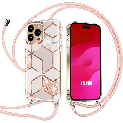 Coque Cordon Pour Iphone 15 Pro Tpu Renforcé Anti-Rayures Couleur Rose - E.F.Connection