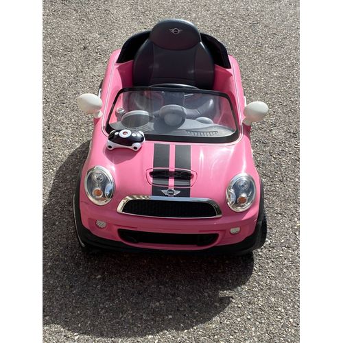 Voiture Électrique Mini Cooper Rose Avec Télécommande