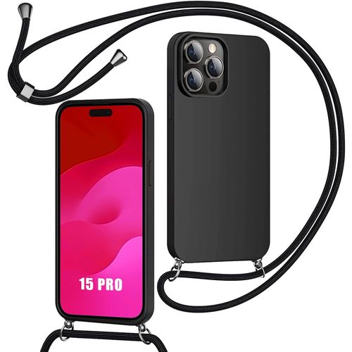 Coque Cordon Pour Iphone 15 Pro, Protection Silicone Liquide Souple Antichoc Rouge - E.F.Connection