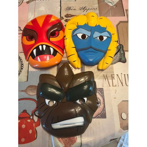 Lot De 3 Masques Gormiti Quick 2010 Vintage Collector 