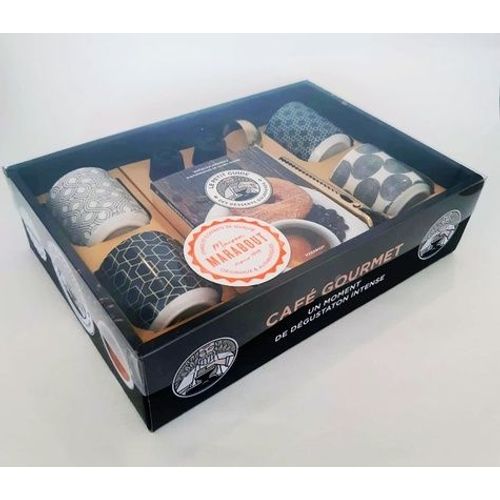 Café Gourmet, Un Moment De Dégustation Intense - Coffret Avec 4 Tasses À Expresso, 1 Cuillère Doseuse Avec Pince, 2 Capsules Réutilisables Compatibles Nespresso