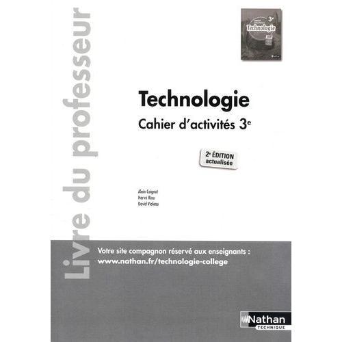 Technologie 3e Cahier D'activités - Livre Du Professeur