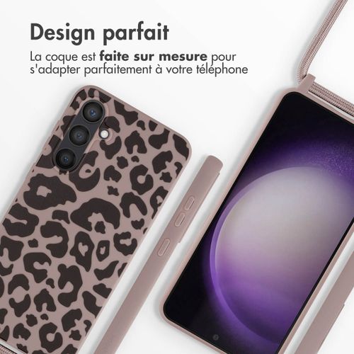 Imoshion Coque Design En Silicone Avec Cordon Samsung Galaxy S23 Fe Animal Pink