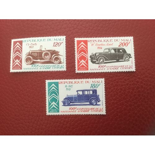 Lot De 3 Timbres Citroën République De Mali