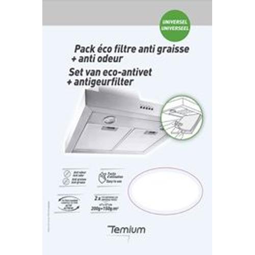 filtre hotte anti graisse temium 2 fil anti g anti