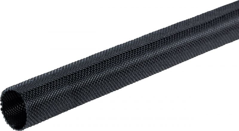 Tru Components TC-7703280 Gaine tressée noire PET 13 à 68 mm Mètre linéaire, Gaine + protection pour câbles, Noir