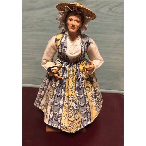 Ancien Santon En Argile De Provence - Femme À La Faucille - Lou Provencau - Marseille - 28 Cm