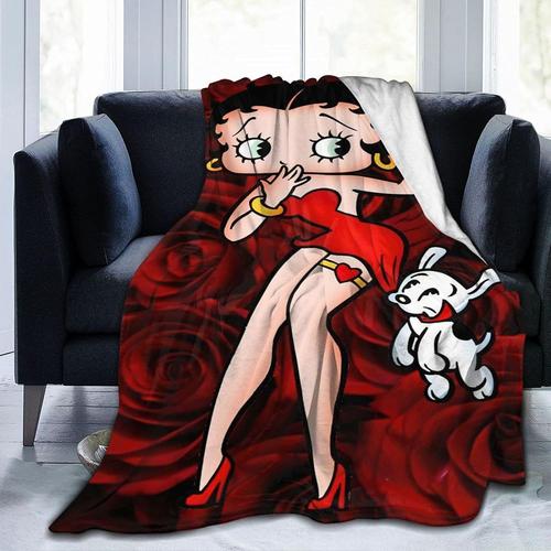 Betty Boop Couverture Légère De Luxe En Polaire Fannel En Microfibre En Peluche Couverture De Lit Sof