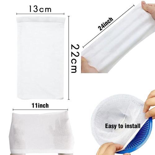 Chaussettes Filtrantes pour éCumoire de Piscine 60 PièCes pour Panier D'éCumoire de Piscine Hors Sol et CreuséE, Filets de Piscine pour le Nettoyage