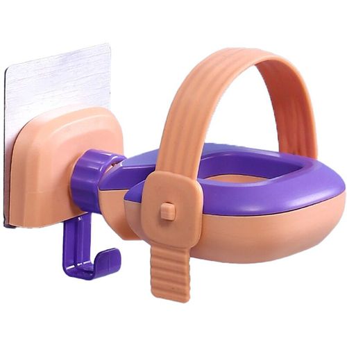 Support mural pour sèche-cheveux, adhésif, sans perçage, pour décor de salle de bain, violet