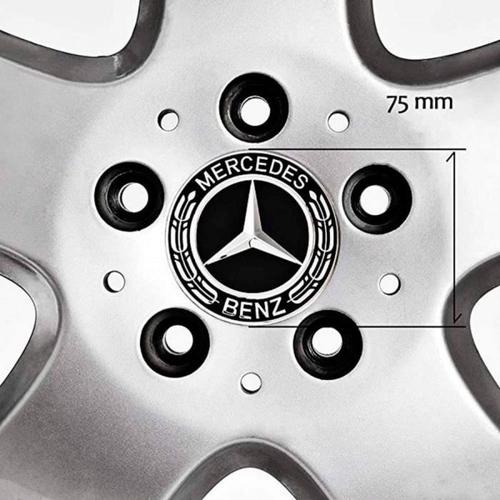 Lot De 4 Cache-Moyeux De Roue De Rechange Pour Mercedes Benz Diamètre 75 Mm