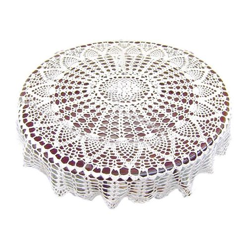 Nappe Blanche En Dentelle Faite À La Main Pour Décoration De Maison, Coussin Rond Pour Cuisine, Salle À Manger, Ixde Mariage