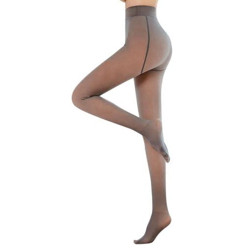 Leggings doublure en polaire translucide, Double ligne, collant de levage des hanches, Faux collant polaire Transparent pour pantalons thermiques pour femmes