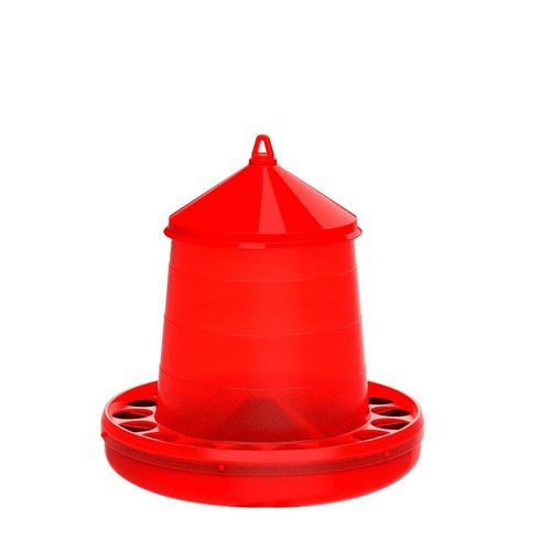 Mangeoire En Plastique Pour Poules 12 Kg, 46x46x50 Cm, Rouge