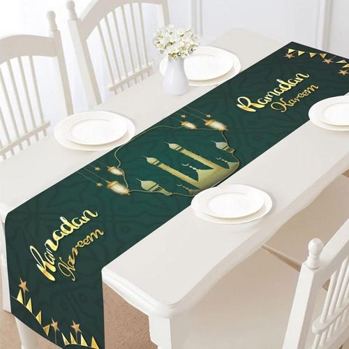 Chemin De Table Eid, Doré Star, Napperons Rectangulaires, Fournitures De Fête, Accessoires De Stand Photo