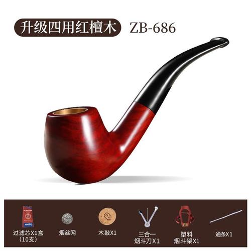 Zobo-Filtre à pipe en bois massif de santal véritable, odorà pipe sèche à quatre usages, sac à tabac traditionnel de style ancien, accessoires de pot, le plus récent