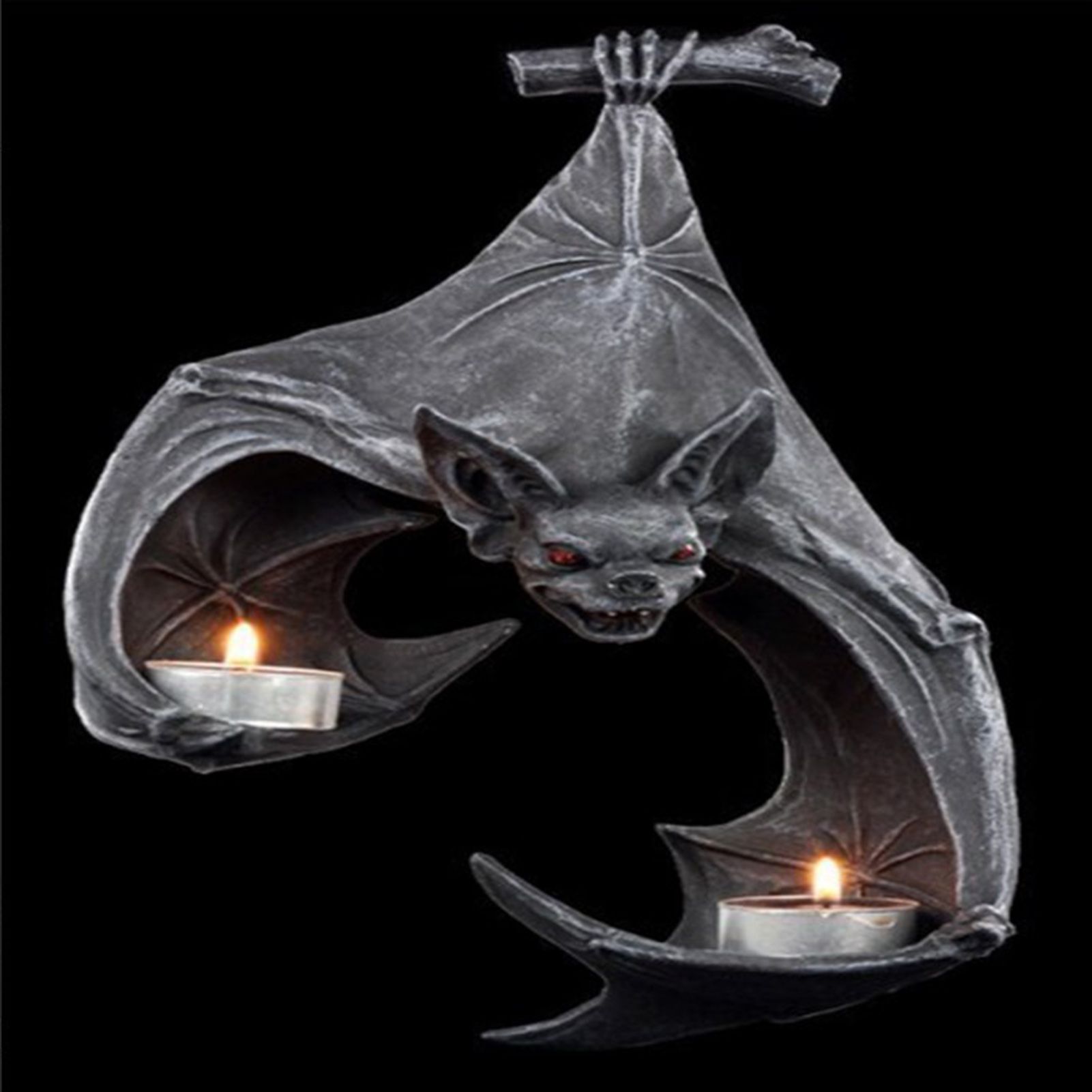 Porte-bougie chauffe-plat mural chauve-souris noire, porte-l... - 2