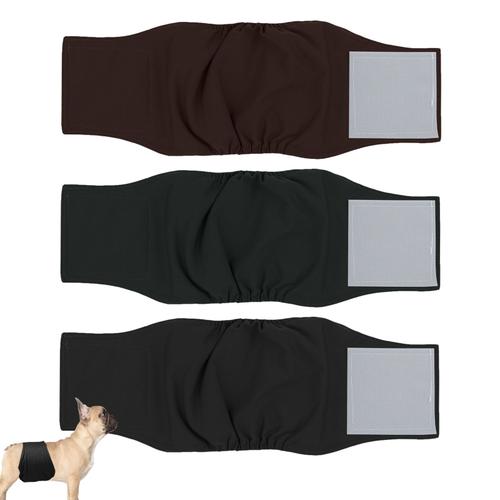 Couches Lavables Pour Chiens Masculins, Bandes Ventrales Pour Chiots, Pack De 3 Enveloppes Réutilisables Pour Les Incontinence