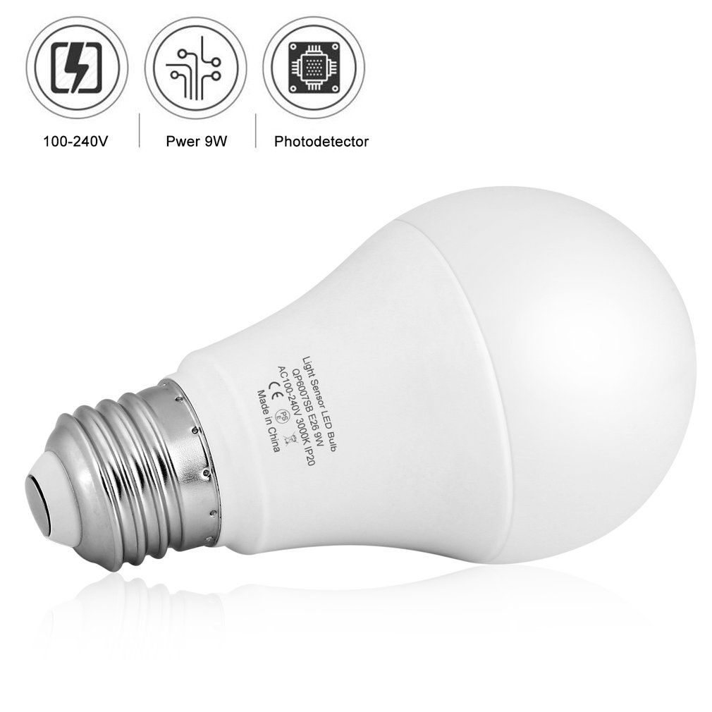 2/6 Pices 9w E26 Capteur De Lumire Intelligent Led Ampoule... - 2