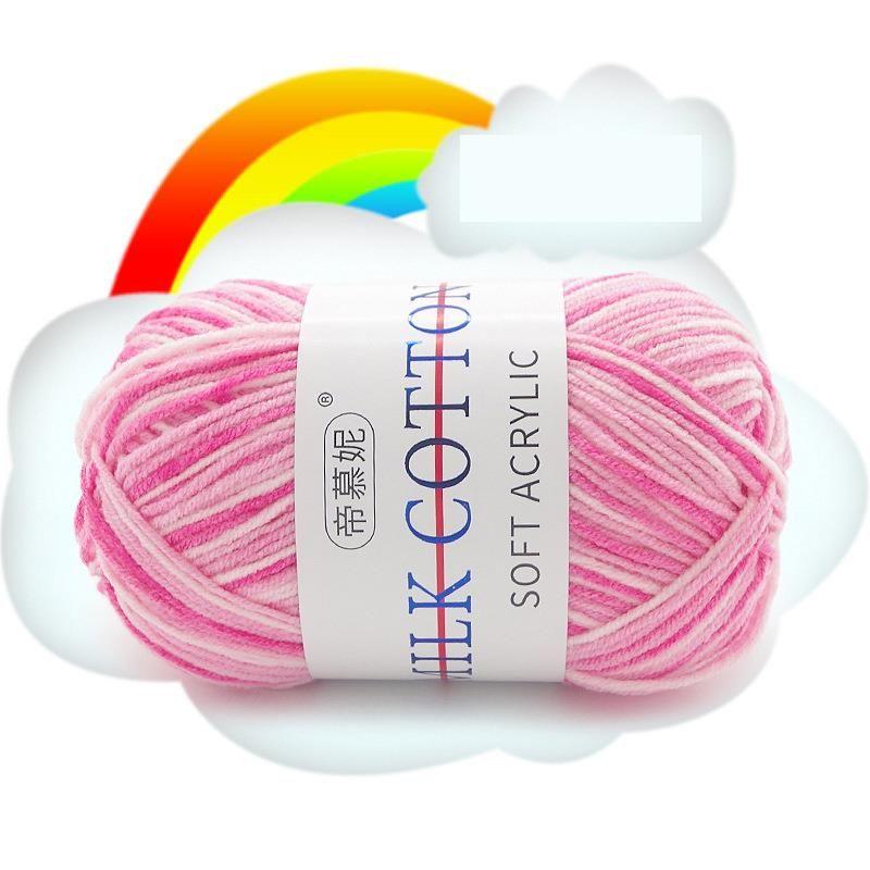 Lot de 12 Pelote de Laine-coton de lait-multicolore-50g-pelote-90