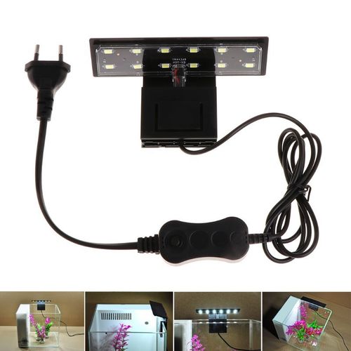 Pince Pour Aquarium 5w 12 Led, Pince Pour Réservoir De Poisson, Plante À Eau, Éclairage De Couleur Blanche, Prise Ue, Livraison Directe