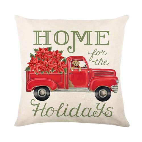 Housse De Coussin De Noël 18 \""X 18\"" Taie D'oreiller En Lin Décorations De Noël