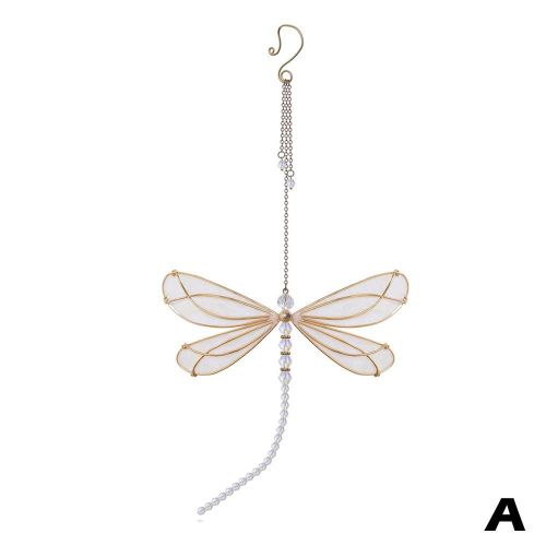 Attrape-soleil en cristal de libellule d'aile en métal, ornements créatifs de papillon, décor de fenêtre de vent de voiture de jardin, maison, à la mode, R5O5