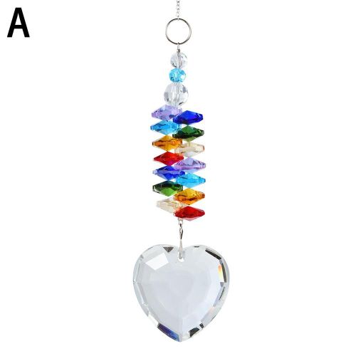 Attrape-soleil en cristal coloré, ornement en cristal, prisme, pendentif coeur d'amour, fabricant d'arc-en-ciel pour fenêtre, jardin, X3X9