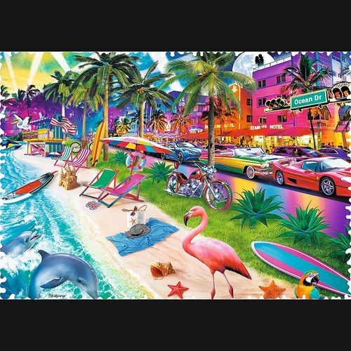 Plage De Miami - Puzzle 600 Pièces