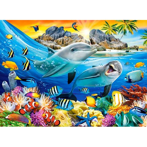 Dauphins Dans Les Tropiques - Puzzle 100 Pièces