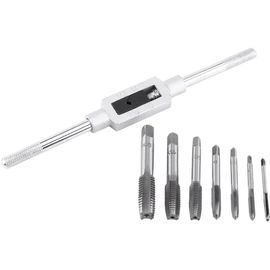 Lot De 6 Tarauds Hélicoïdaux Métriques En Acier Rapide Avec Revêtement En Titane M3 M4 M5 M6 M8 M10,enduit De Titan, Métrique HSS, Bureau Hexagonal, Forage De Fil, Ensemble D'outils