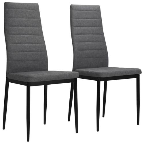 Lot De 2 Chaises De Salle À Manger Cuisine Design Contemporain Tissu Gris Clair Cds020482