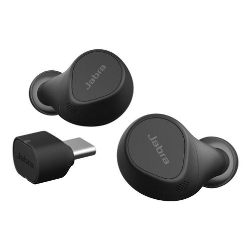 Jabra Evolve2 Buds UC - Écouteurs sans fil avec micro - intra-auriculaire - Bluetooth - Suppresseur de bruit actif - USB-C via un adaptateur Bluetooth - isolation acoustique - noir - certifié...