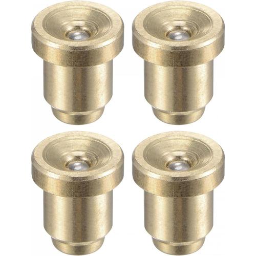 Laiton Bouton Poussoir Bride Graisse Huile Coupe 6mm Bille Graisseur Pour Lubrification Système 4 Pièces