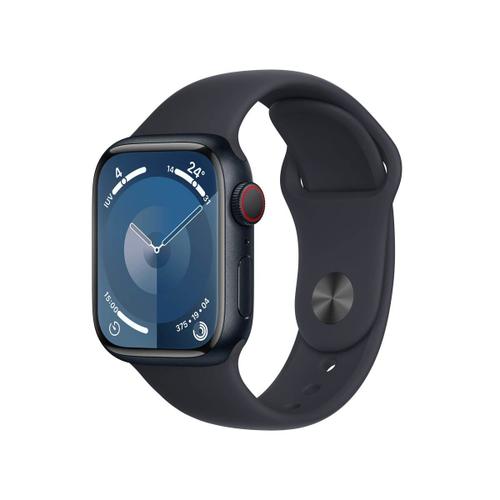 Apple Watch Series 9 Gps + Cellular - Boîtier Aluminium 41 Mm Minuit - Bracelet M/L