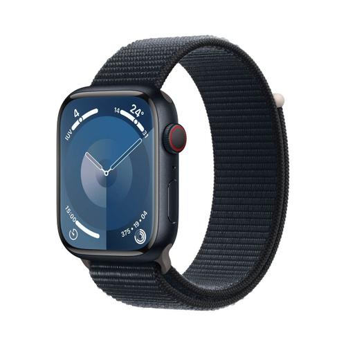 Apple Watch Series 9 Gps + Cellular - Boîtier Aluminium 45 Mm Minuit - Bracelet Boucle