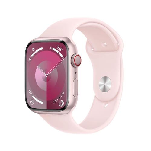 Apple Watch Series 9 Gps + Cellular - Boîtier Aluminium 45 Mm Rose - Bracelet M/L