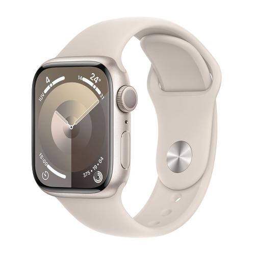 Apple Watch Series 9 Gps - Boîtier Aluminium 41 Mm Lumière Stellaire - Bracelet M/L