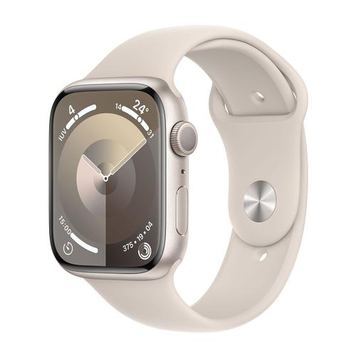 Apple Watch Series 9 Gps - Boîtier Aluminium 45 Mm Lumière Stellaire - Bracelet S/M