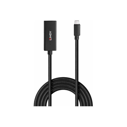 Lindy - Câble d'extension USB - 24 pin USB-C (M) pour prise CC 3,5 mm, 24 pin USB-C (F) - USB 3.2 Gen 1 - 5 m - actif - noir