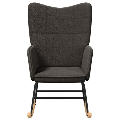 Chaise Relaxante Vidaxl Gris Foncé En Tissu Curly Imitant La Laine